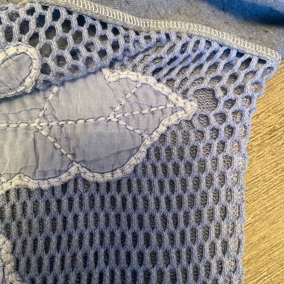 Lucky Brand | Lucky Lotus | Blue | Crochet | Terry Cloth Sweatshirt | Size:M - Picture 12 of 12